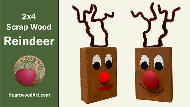 Scrap Wood Christmas 2x4 Reindeer Blocks