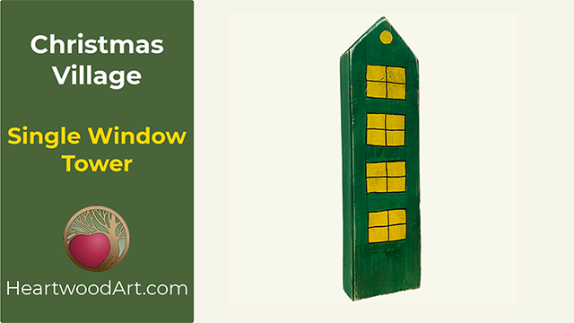 Scrap Wood Christmas Village Tower with 1 Window Column