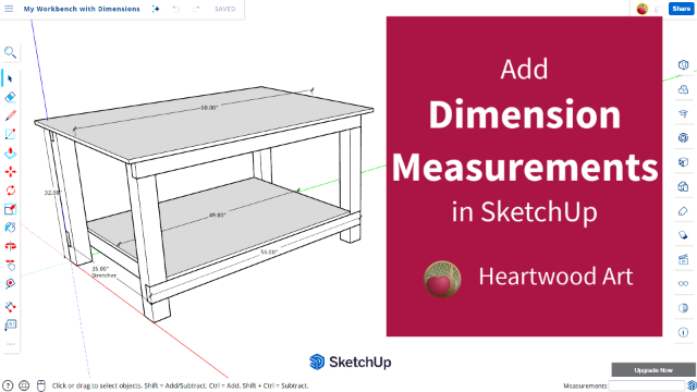 Add Dimensions to Model in SketchUp | Heartwood Art