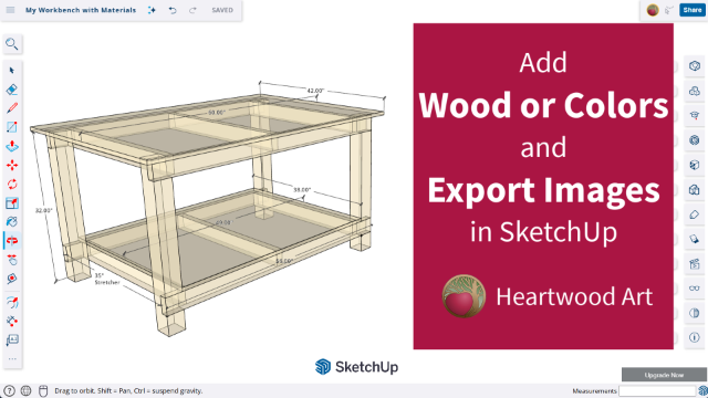 Add Wood or Colors and Export Images in SketchUp