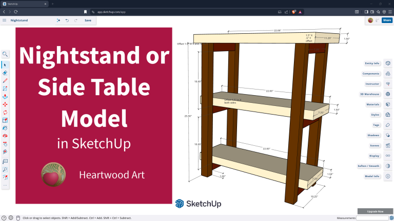 Nightstand or Side Table Model in SketchUp