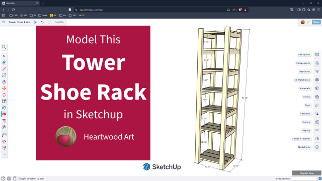 Model This Tower Shoe Rack in SketchUp