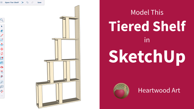 Open Tiered Shelf Model in SketchUp